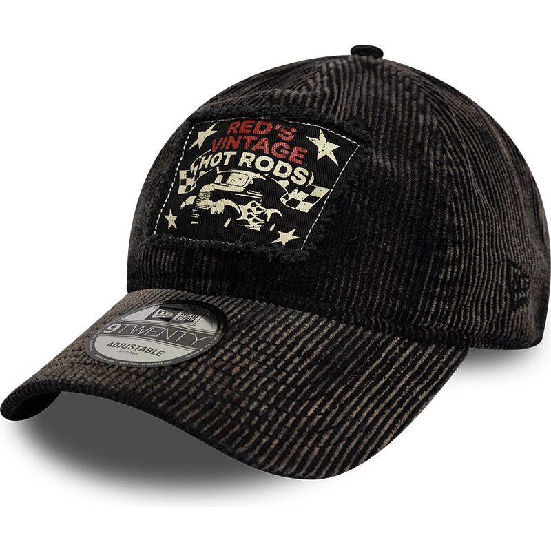 cappello-curvo-nero-cinghia-regolabile-9twenty-patch-acid-cord-hot-rods-di-new-era