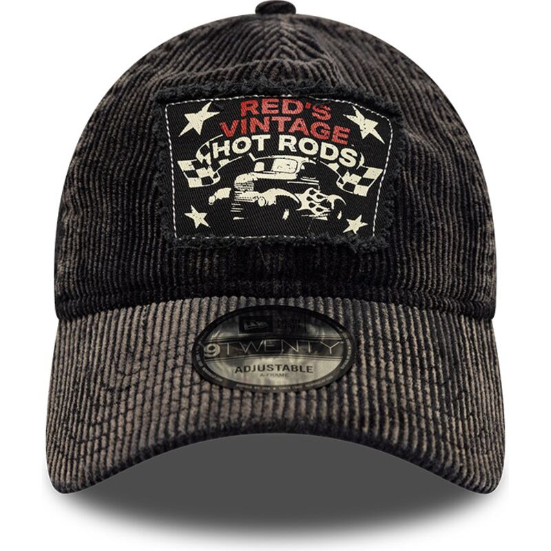 cappello-curvo-nero-cinghia-regolabile-9twenty-patch-acid-cord-hot-rods-di-new-era
