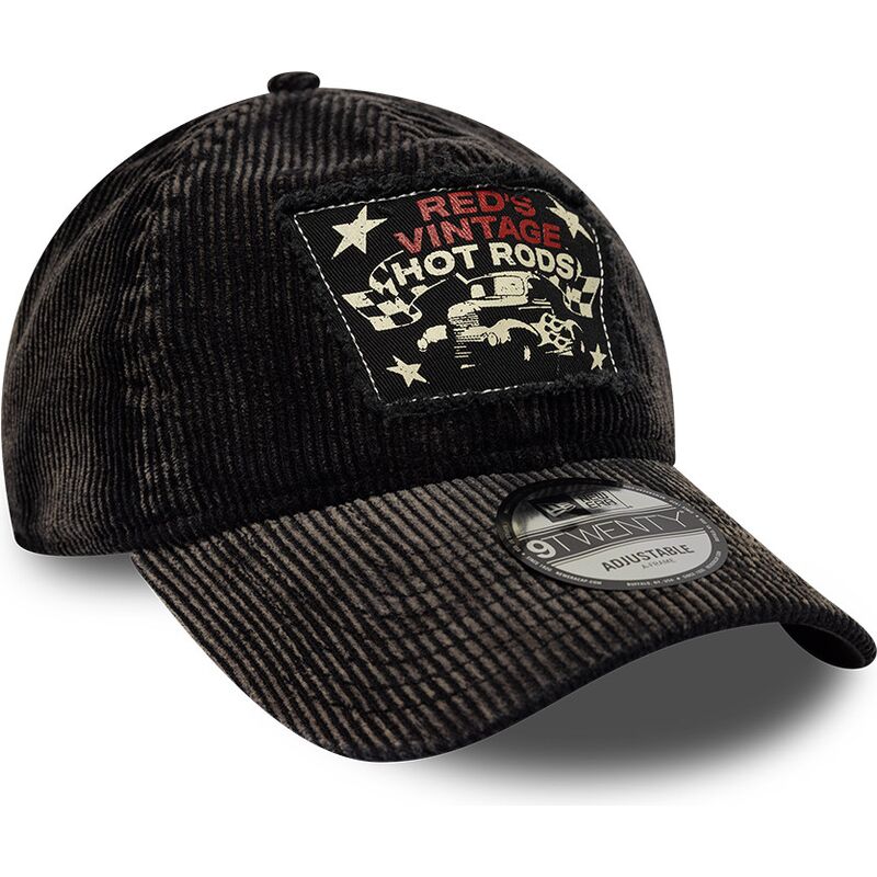 cappello-curvo-nero-cinghia-regolabile-9twenty-patch-acid-cord-hot-rods-di-new-era