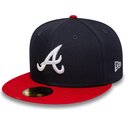 cappello-piatto-blu-marino-e-rosso-aderente-59fifty-ac-perf-di-atlanta-braves-mlb-di-new-era