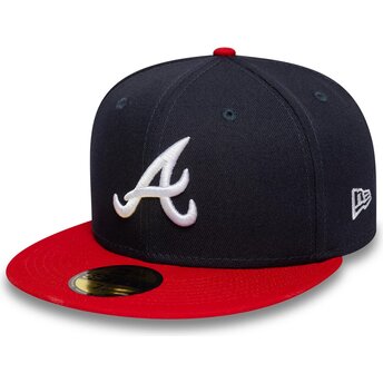 Cappello piatto blu marino aderente 59FIFTY AC Perf dei Atlanta Braves MLB di New Era