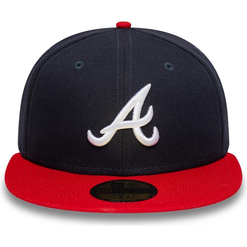 cappello-piatto-blu-marino-e-rosso-aderente-59fifty-ac-perf-di-atlanta-braves-mlb-di-new-era
