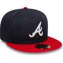 cappello-piatto-blu-marino-e-rosso-aderente-59fifty-ac-perf-di-atlanta-braves-mlb-di-new-era