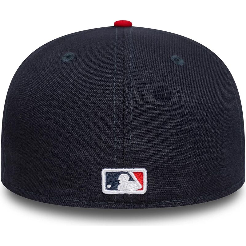 cappello-piatto-blu-marino-e-rosso-aderente-59fifty-ac-perf-di-atlanta-braves-mlb-di-new-era