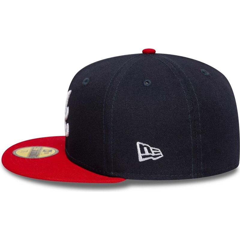 cappello-piatto-blu-marino-e-rosso-aderente-59fifty-ac-perf-di-atlanta-braves-mlb-di-new-era