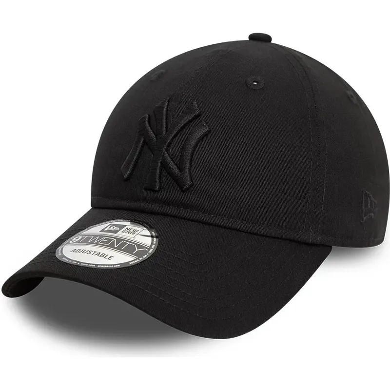 cappellino-curvo-nero-regolabile-con-logo-nero-9twenty-league-essential-di-new-york-yankees-mlb-di-new-era