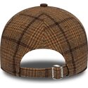 cappello-curvo-marrone-cinghia-regolabile-9twenty-mix-check-dei-los-angeles-dodgers-mlb-di-new-era