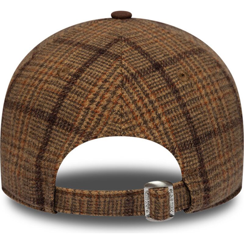 cappello-curvo-marrone-cinghia-regolabile-9twenty-mix-check-dei-los-angeles-dodgers-mlb-di-new-era