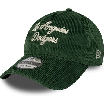 Cappello curvo verde cinghia regolabile 9TWENTY A Frame Cord Script dei Los Angeles Dodgers MLB di New Era