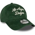 cappello-curvo-verde-cinghia-regolabile-9twenty-a-frame-cord-script-dei-los-angeles-dodgers-mlb-di-new-era