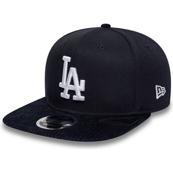 Cappello piatto blu marino snapback 9FIFTY Cord Visor dei Los Angeles Dodgers MLB di New Era