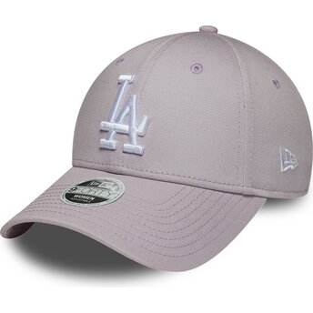 Cappello curvo viola cinghia regolabile 9FORTY League Essential dei Los Angeles Dodgers MLB di New Era