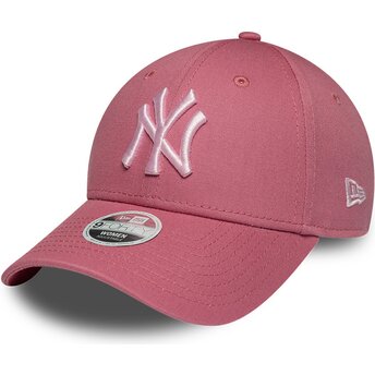 Cappello curvo rosa cinghia regolabile 9FORTY League Essential CAS dei New York Yankees MLB di New Era