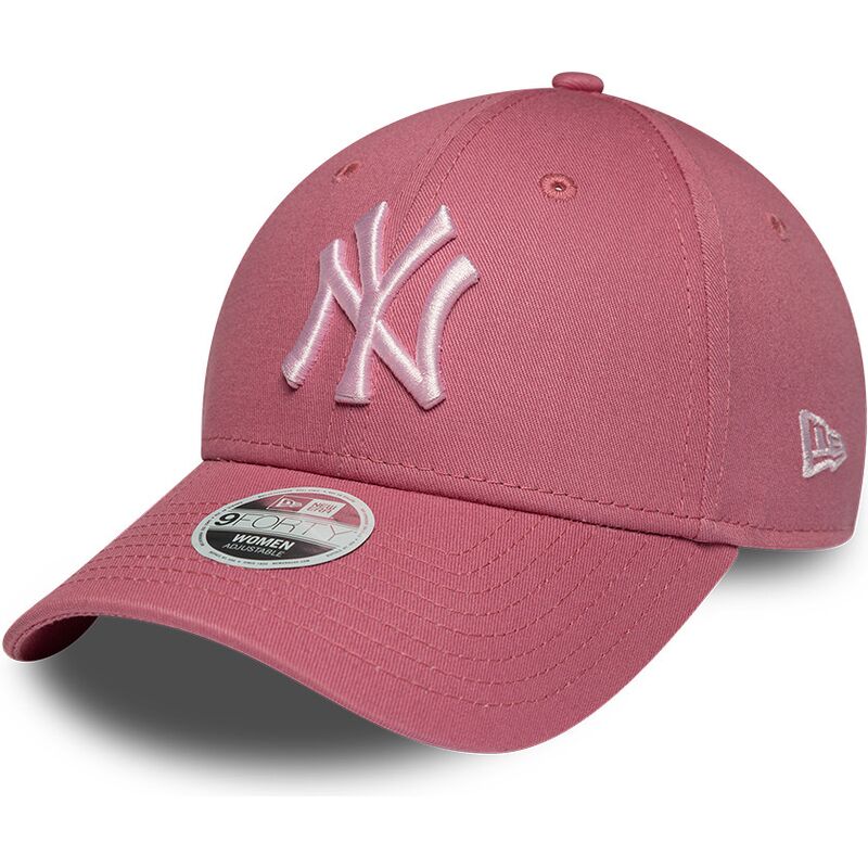 cappello-curvo-rosa-cinghia-regolabile-9forty-league-essential-cas-dei-new-york-yankees-mlb-di-new-era