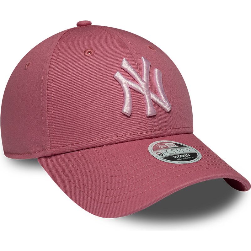 cappello-curvo-rosa-cinghia-regolabile-9forty-league-essential-cas-dei-new-york-yankees-mlb-di-new-era