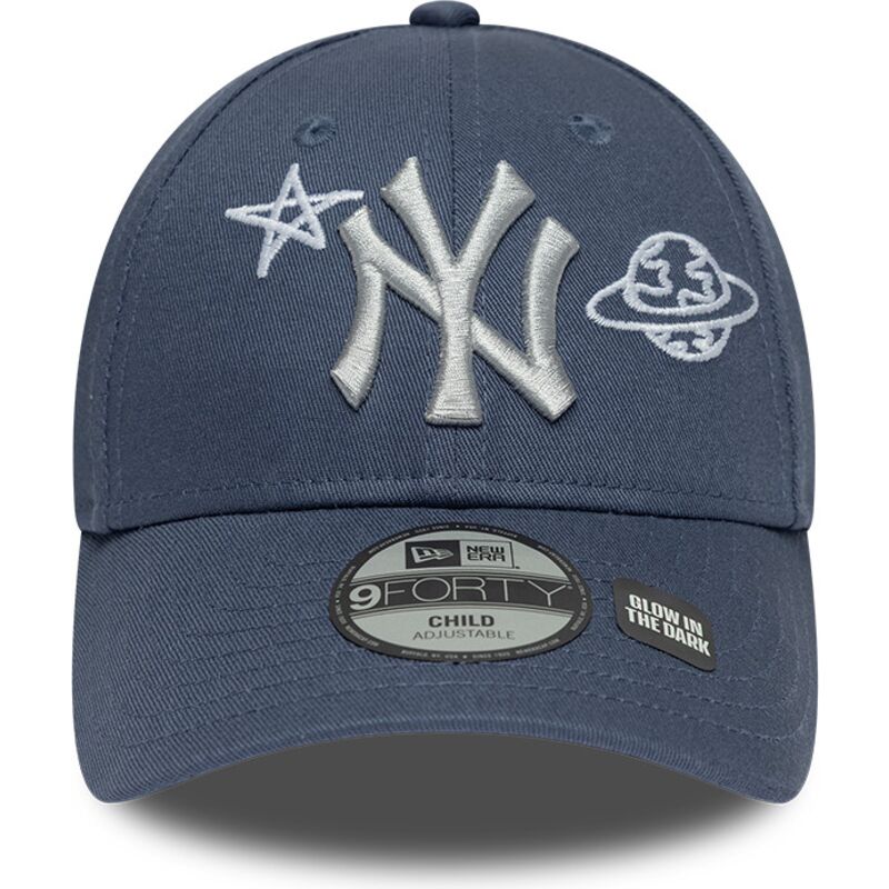 cappello-curvo-blu-cinghia-regolabile-per-bambino-9forty-space-glow-in-the-dark-dei-new-york-yankees-mlb-di-new-era