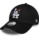 cappello-curvo-nero-snapback-9forty-rose-sequin-dei-los-angeles-dodgers-mlb-di-new-era