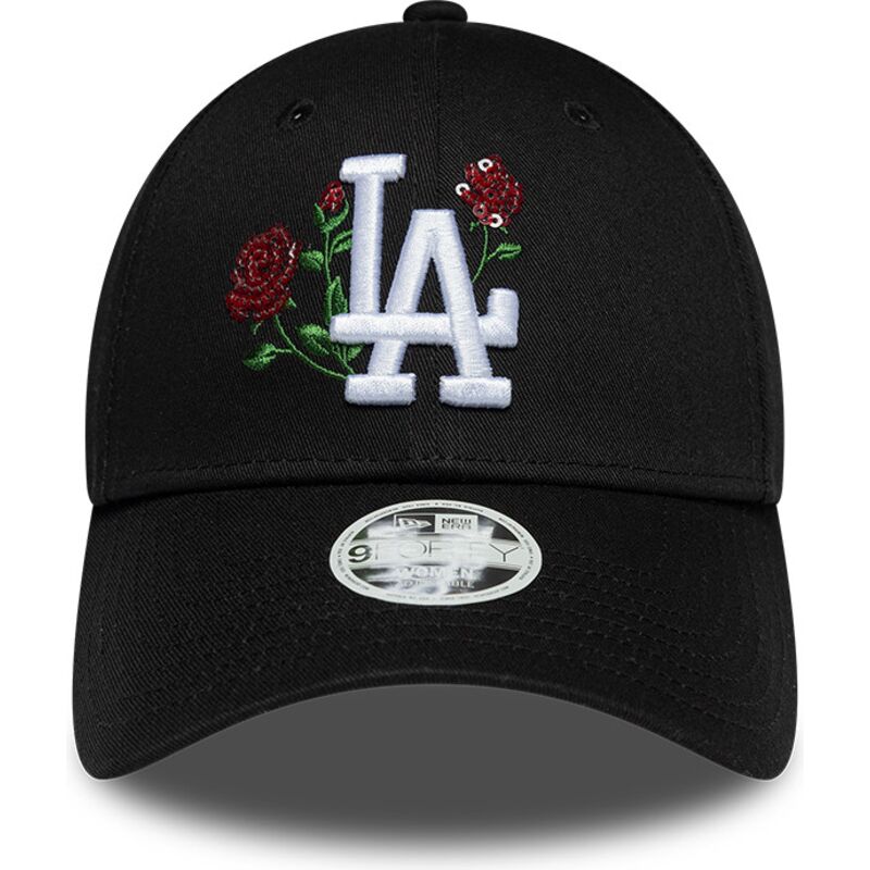 cappello-curvo-nero-snapback-9forty-rose-sequin-dei-los-angeles-dodgers-mlb-di-new-era