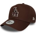cappello-curvo-marrone-snapback-9forty-e-frame-team-outline-dei-los-angeles-dodgers-mlb-di-new-era