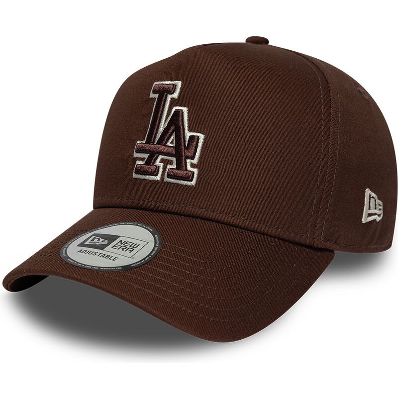 cappello-curvo-marrone-snapback-9forty-e-frame-team-outline-dei-los-angeles-dodgers-mlb-di-new-era