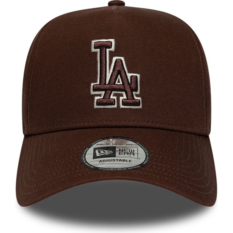 cappello-curvo-marrone-snapback-9forty-e-frame-team-outline-dei-los-angeles-dodgers-mlb-di-new-era