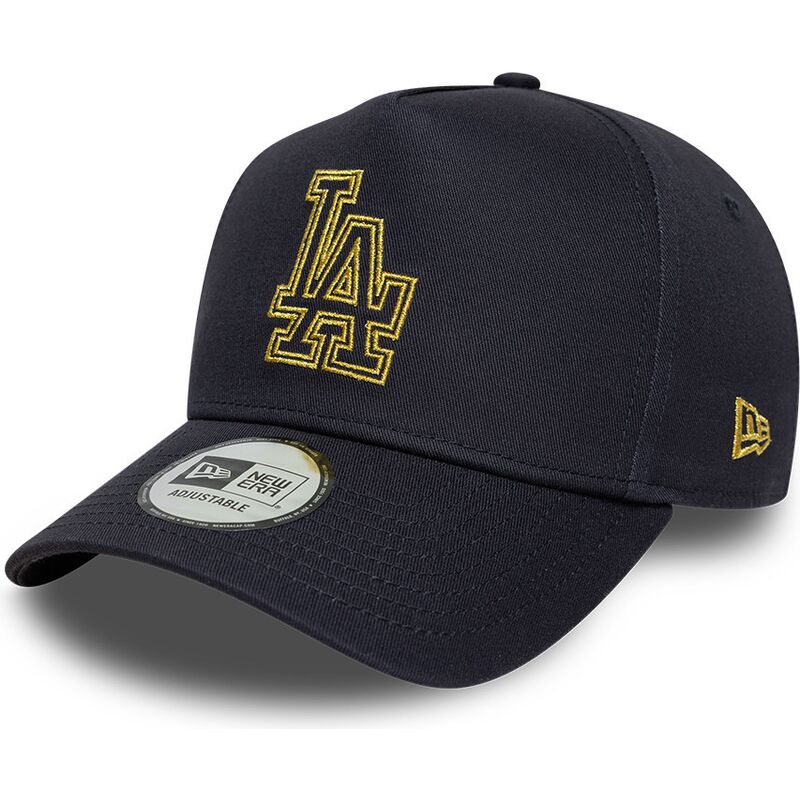 cappello-curvo-blu-marino-snapback-9forty-dorado-e-frame-metallic-outline-dei-los-angeles-dodgers-mlb-di-new-era
