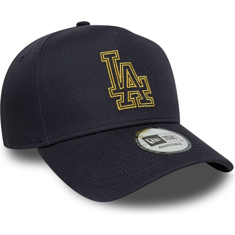 cappello-curvo-blu-marino-snapback-9forty-dorado-e-frame-metallic-outline-dei-los-angeles-dodgers-mlb-di-new-era