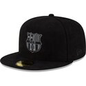 cappello-piatto-nero-chiuso-con-logo-nero-del-fc-barcelona-laliga-59fifty-mes-que-un-club-di-new-era