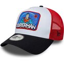 cappello-curvo-multicolore-snapback-per-bambino-a-frame-patch-dei-superman-dc-comics-di-new-era