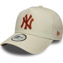 cappello-curvo-beige-snapback-e-frame-league-essential-dei-new-york-yankees-mlb-di-new-era
