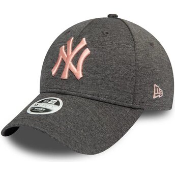 Cappello curvo grigio cinghia regolabile rosa 9FORTY Tech Jersey dei New York Yankees MLB di New Era