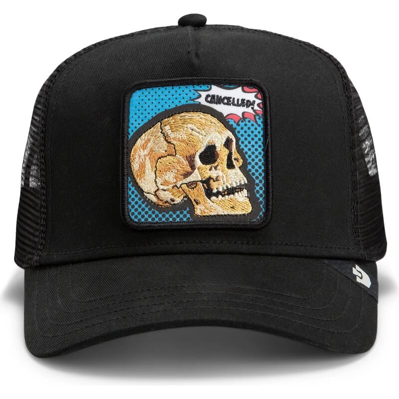 cappello-curvo-nero-snapback-cancelled-skull-pop-art-strikes-back-the-farm-goorin-bros