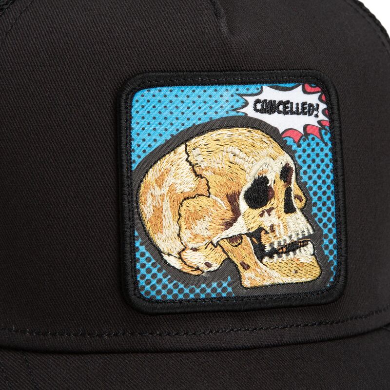 cappello-curvo-nero-snapback-cancelled-skull-pop-art-strikes-back-the-farm-goorin-bros
