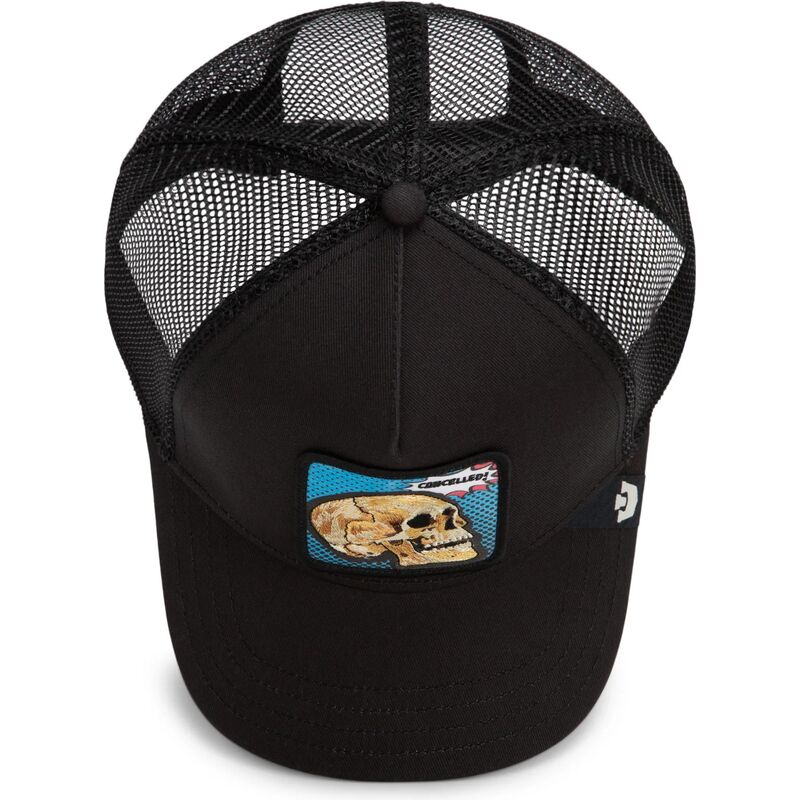 cappello-curvo-nero-snapback-cancelled-skull-pop-art-strikes-back-the-farm-goorin-bros