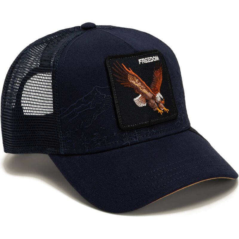 cappello-curvo-blu-marino-snapback-eagle-badlands-freedom-the-farm-goorin-bros cappello-curvo-blu-marino-snapback-eagle-badlands-freedom-the-farm-goorin-bros