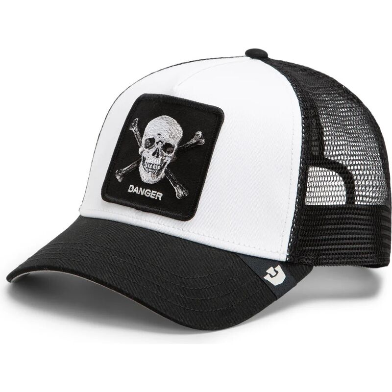 cappello-curvo-nero-snapback-danger-skull-and-crossbones-original-recipe-the-farm-goorin-bros cappello-curvo-nero-snapback-danger-skull-and-crossbones-original-recipe-the-farm-goorin-bros