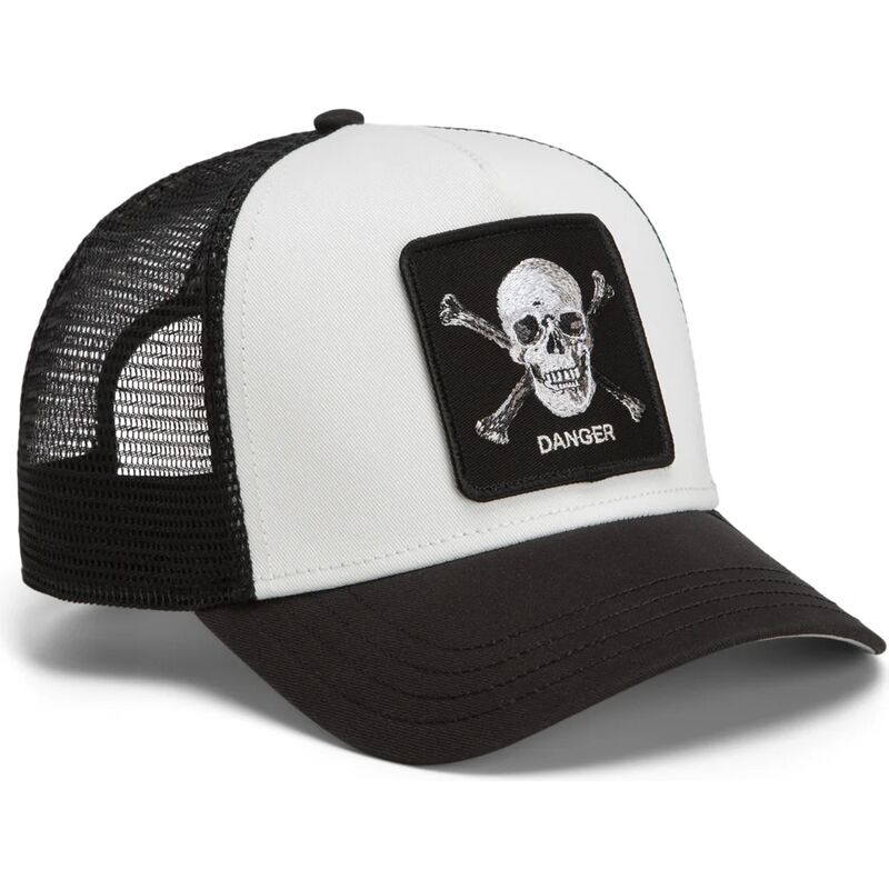cappello-curvo-nero-snapback-danger-skull-and-crossbones-original-recipe-the-farm-goorin-bros cappello-curvo-nero-snapback-danger-skull-and-crossbones-original-recipe-the-farm-goorin-bros