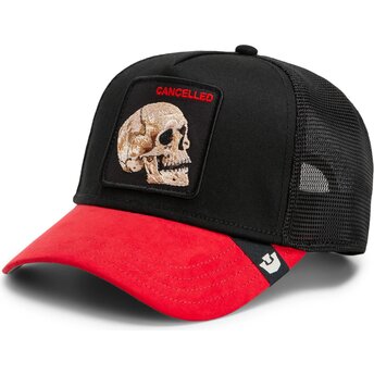 Cappello curvo nero snapback Cancelled Skull Microsuede The Farm Goorin Bros.