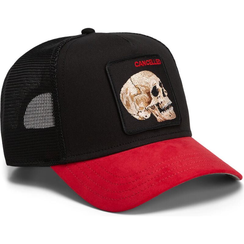 cappello-curvo-nero-snapback-cancelled-skull-microsuede-the-farm-goorin-bros cappello-curvo-nero-snapback-cancelled-skull-microsuede-the-farm-goorin-bros