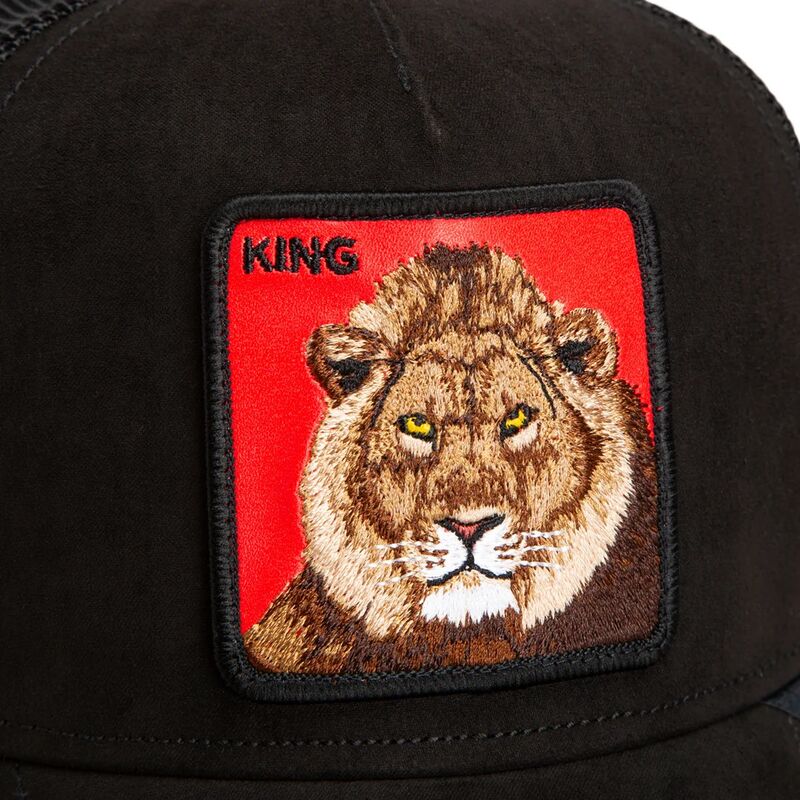 cappello-curvo-nero-snapback-re-leone-rosso-microsuede-king-the-farm-goorin-bros