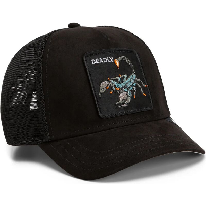 cappello-curvo-nero-snapback-suede-scorpion-microsuede-the-farm-goorin-bros cappello-curvo-nero-snapback-suede-scorpion-microsuede-the-farm-goorin-bros