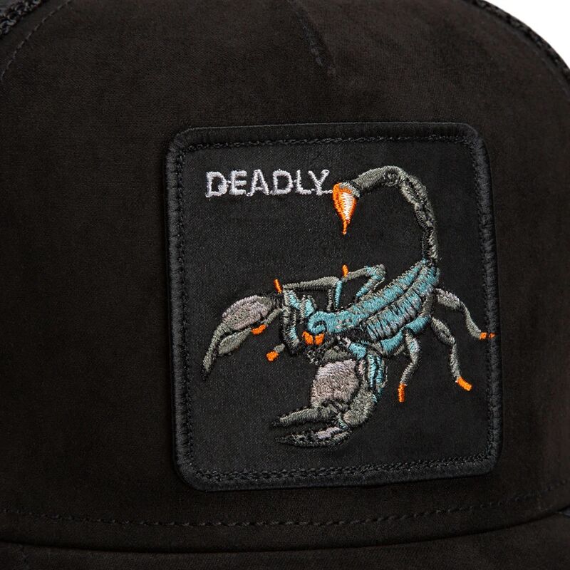 cappello-curvo-nero-snapback-suede-scorpion-microsuede-the-farm-goorin-bros cappello-curvo-nero-snapback-suede-scorpion-microsuede-the-farm-goorin-bros