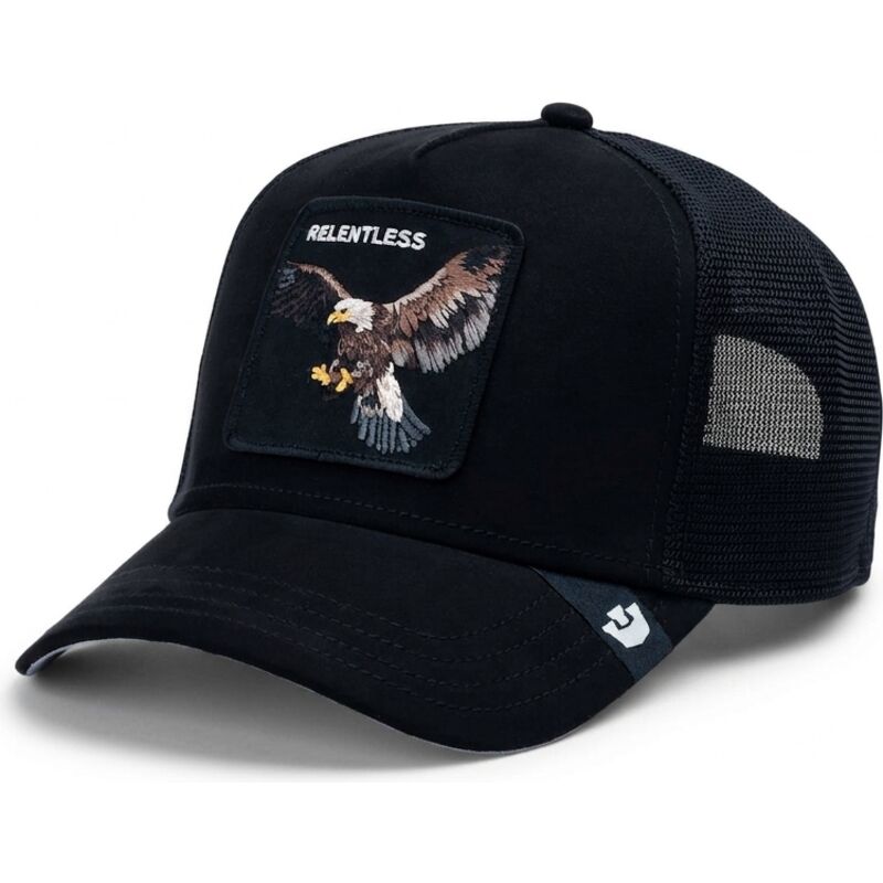 cappello-curvo-nero-snapback-suede-relentless-eagle-microsuede-the-farm-goorin-bros
