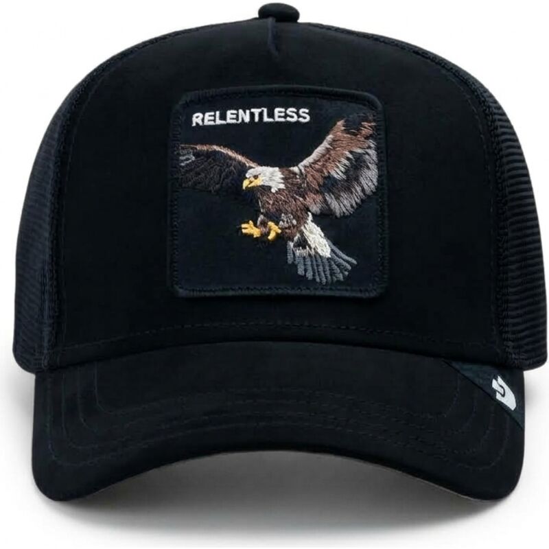 cappello-curvo-nero-snapback-suede-relentless-eagle-microsuede-the-farm-goorin-bros