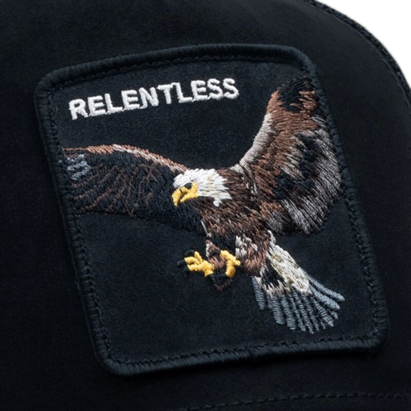 cappello-curvo-nero-snapback-suede-relentless-eagle-microsuede-the-farm-goorin-bros