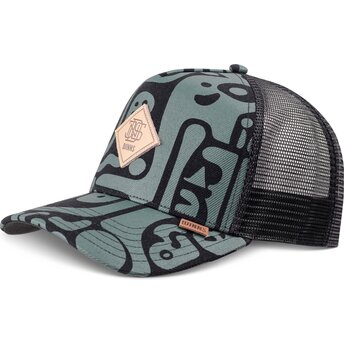 Cappello curvo verde snapback HFT Denim Oracle di Djinns