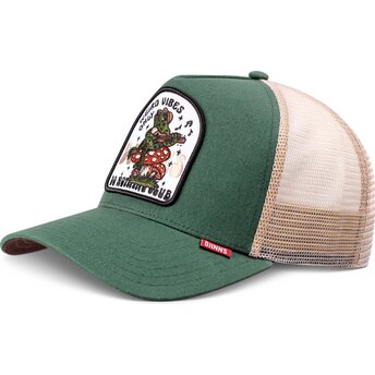 Cappello curvo verde snapback HFT Do Nothing Club Weird Vibes Frog di Djinns