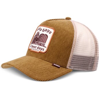 Cappello curvo marrone snapback HFT Lazy Days di Djinns