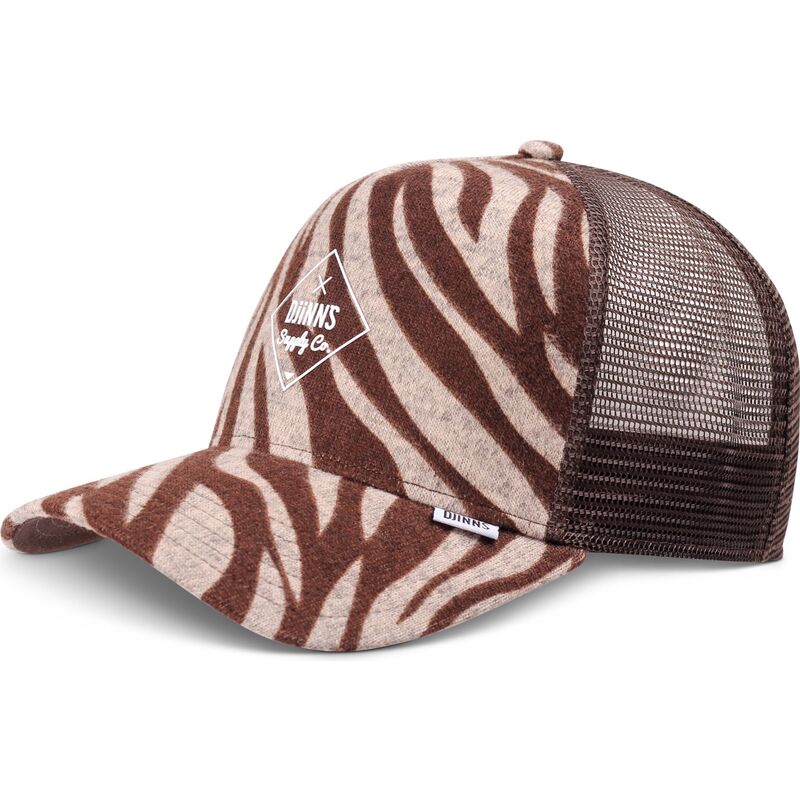 cappello-curvo-marrone-snapback-hft-rubbertigerstripes-di-djinns