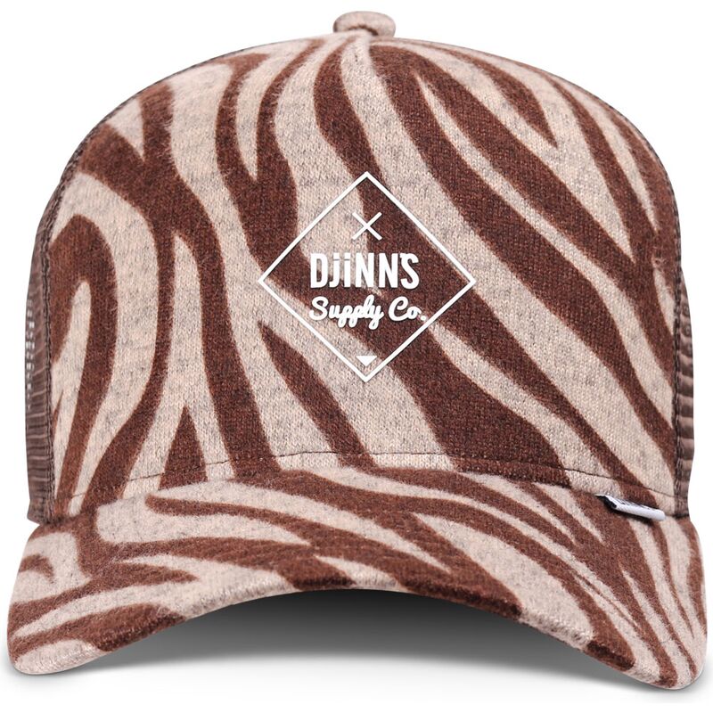 cappello-curvo-marrone-snapback-hft-rubbertigerstripes-di-djinns
